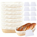 8 Sets Bread Proofing Baskets Bulk with Cloth Liners and Scrapers