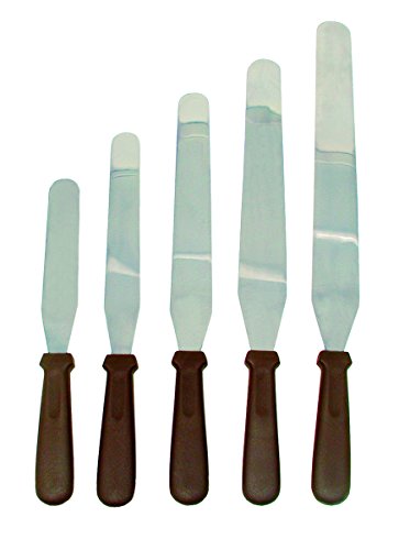 Update International ICS-14 14" Stainless Steel Straight Icing Spatula, S/Blade & Brown Plastic Handle