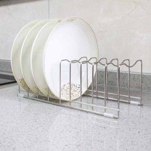 FLSEPAMB Pot Lid Organizer Pan Lid Organizer Kitchen Pot Lid Rack Suitable for Bakeware Dish Plate, Cutting Boards, Pots & Pans, Serving Trays, Reusable Holder (2 Pack) - size: 2 Pack