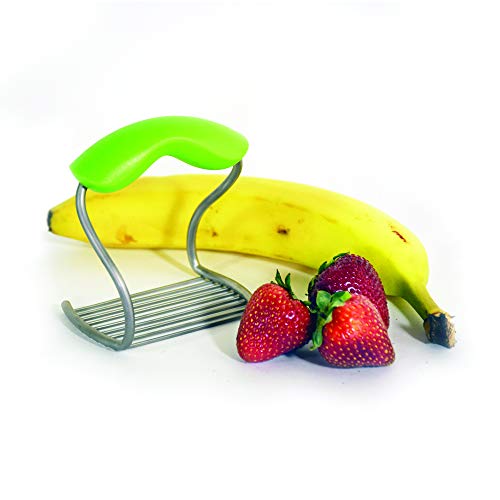 Perfect Masher - World's Best Handheld Masher and Blender - Stainless Steel Blades with Ergonomic Rubber Handle (Green) - color: Green