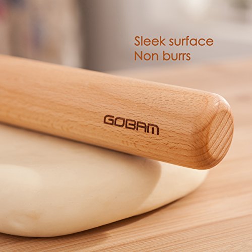GOBAM Wood Rolling Pin, Small - Dough Roller for Pasta, Cookies, Pie, Pizza, Chapati, Fondant, Rolling Pins for Baking, Bread Making Tools and Supplies - 11 x 1.38 Inches - size: 11*1.38inch