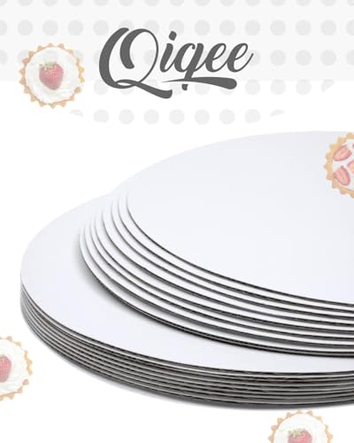 qiqee 11 Inch White Cake Boards Round 40-Packs Circles Rounds Base Food-Grade Cardboard Cake Plate（Thinner But Stronger） - color: White, size: 11 inch / 40Pcs