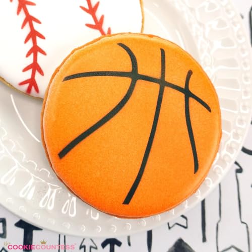 The Cookie Countess Basketball 2 Sizes Stencil
