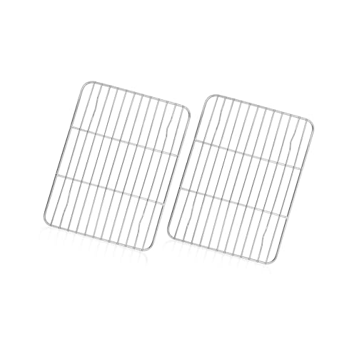TeamFar Cooling Rack, 8.75” x 6.25” Stainless Steel Wire Baking Rack, 2PCS - size: 8.75"*6.25"
