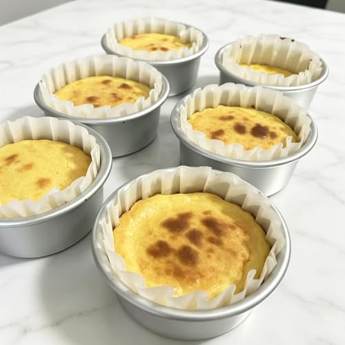 3 Inch Round Egg Tart Mold, Aluminum Small Tartlet Tin Cake Pan - size: 3.66" x2.87" x1.22" Aluminum