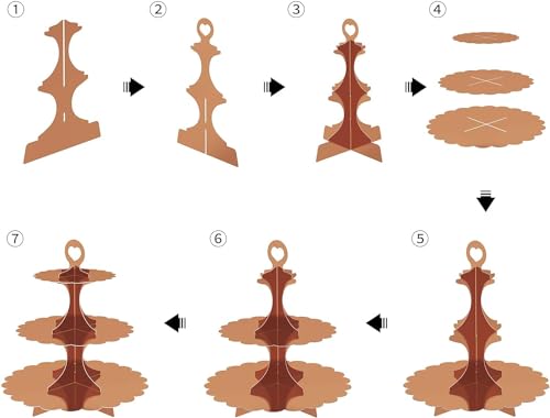 Rose Gold 3 Tier Cupcake Stand, Holds 24 Cupcakes, Cardboard Tower for Parties & Showers (1 Pack) - color: Rose Gold 1 Pack