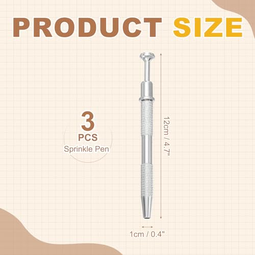 uxcell 3Pcs Sprinkle Pen for Cake Decorating,4.7in 4 Claw Sprinkle,Silver - color: Silver