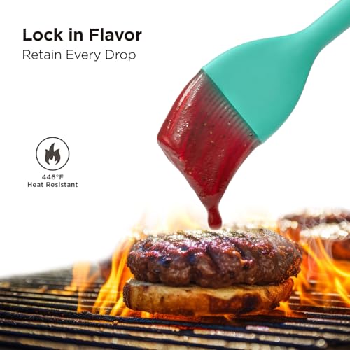 Kitchen Mama WaltzGrip Platinum Silicone Basting Pastry Brush, Teal - color: Teal
