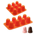 2PCS Ghost Silicone Molds for Chocolate and Candy, Halloween Baking Molds - color: Orange(Ghost)-R0271