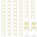 Yellow Satin Pre-Tied Twist Tie Bows, 50 Pack for Treat Bags - color: Yellow