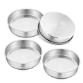 P&P CHEF 9.5 Inch Cake Pan, Stainless Steel Round Cake Pans, Silver & 4 Pcs - color: Silver, size: 9.5 Inch