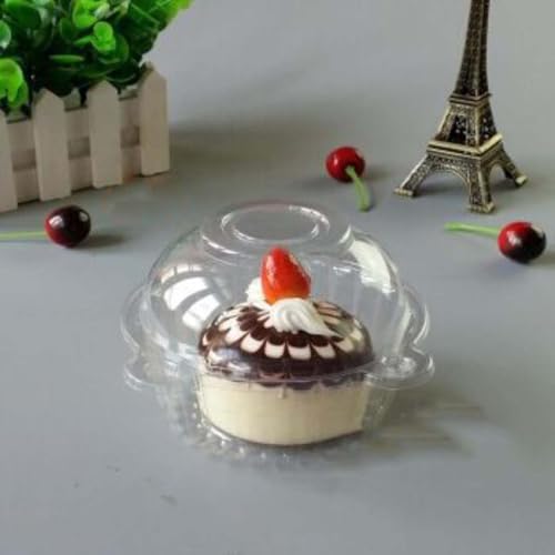 100pc Jumbo Muffin Containers, Clear Deep Dome Muffin Cartons - size: medium 100 Piece