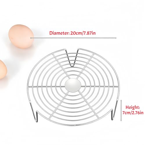 2Pcs Round Steamer Rack and Cooling Rack, Stainless Steel Steamer Rack, Steaming Baking Rack,For various cookware (+Anti scald clip tool, 7 * 20cm) - size: 7*20cm
