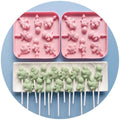 2pcs Dino Silicone Lollipop Mold For Kids,Hard Candy Sucker(2pcs Dino) - color: 2pcs Dino