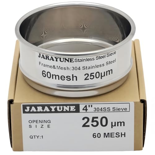 4 Inch 60 Mesh Stainless Steel Test Sieve, 0.3 mm Aperture - size: 60mesh (250µm)