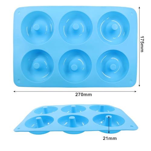 Non-Stick Doughnut Pan Set of 3 - Flexible Silica gel Baking Molds for Perfect Donuts, Cakes & Bagels, Dishwasher Safe, Just Pop Out for Easy Release, BPA-Free & Odorless（Round styles - style: Round styles