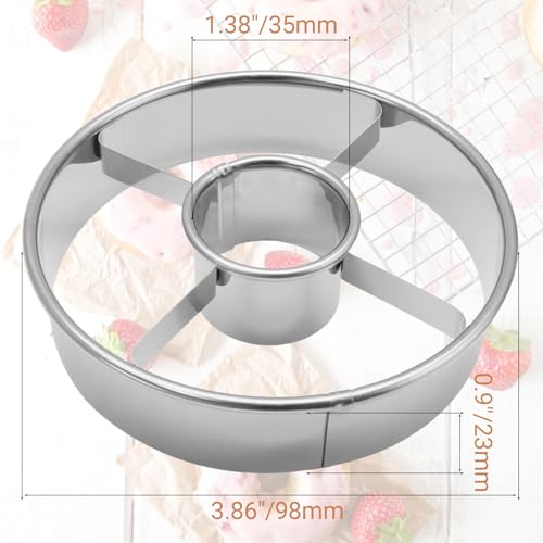 Stainless Steel Donuts Cutter Set, Silver, 2 Pack - color: Silver
