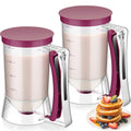 FillTouch 2 Pcs Handheld Batter Dispenser Squeeze Handle 4 Cups, Purple - color: Purple
