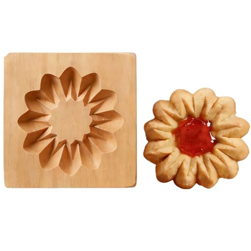 Carved Wooden Gingerbread Cookie Mold,3D Wooden Baking Mold Cookie Biscuit Press Stamp Molds,Cookie Cutter,Cookie Stamp,DIY Biscuit Stamp Mould for Halloween Thanksgiving Christmas,Shape B 10*10*1.9cm - color: Shape B 10*10*1.9cm