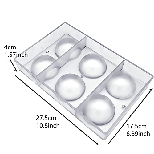 Large Half Ball Chocolate Mold Ball Polycarbonate Mould Chocolate Semi Sphere Mold Tray (Large 2.5inch) - size: L-2.5inch