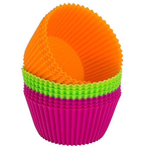 Webake Silicone Baking Cups, 4.3 nch Jumbo Nonstick Cupcake Liners 12-Pack - size: 4.3"