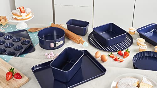 Zyliss E980193 Non-Stick Springform Cake Tin | 20cm/8in | Carbon Steel | Dark Blue | Baking Tin/Bakeware/Cake Mould | Dishwasher Safe | 5 Year Guarantee - style: Springform Cake Tin