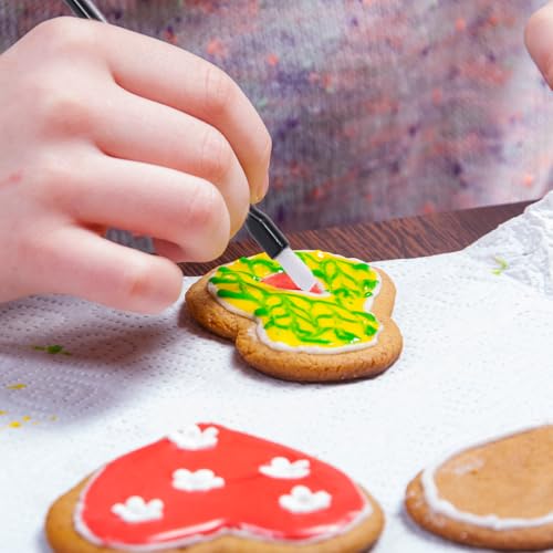 80 Pieces Mini Paint Brushes for PYO Cookies Multifunctional Disposable Paint Your Own Brushes Makeup Lip Brushes Nail Polish Brushes Lip Wands Applicators Lipstick Brush Lip Gloss -Black