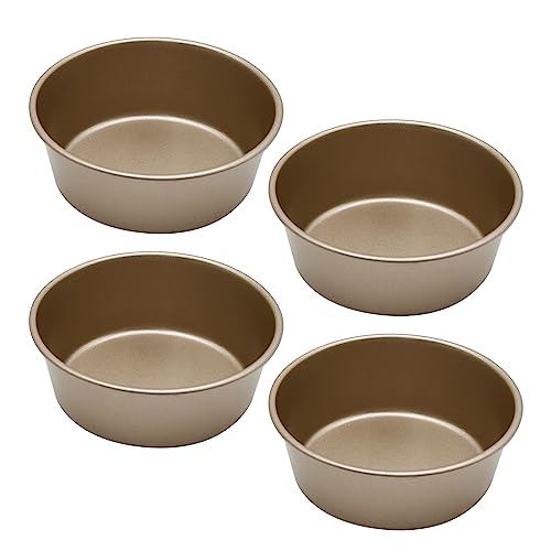 4Pcs Mini Cake Pan Set Small Round Cake Pan Set Cake 4.3 Inch Round Aluminum Cake Pan Set Non-stick Baking Pan Non-Toxic for Baking Roasting Home Party