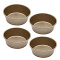 4Pcs Mini Cake Pan Set Small Round Cake Pan Set Cake 4.3 Inch Round Aluminum Cake Pan Set Non-stick Baking Pan Non-Toxic for Baking Roasting Home Party