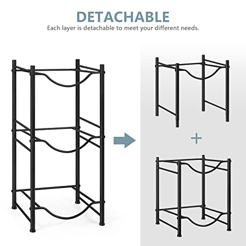 MOOACE 5 Gallon Water Jug Holder, 3 Tier Water Cooler Jug Rack - color: Black, size: 3-Tier