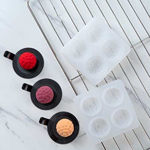Pastry Tek 4 Cavities Fruit Silicone Molds, 10 Oven-Ready Berry Molds - Flexible, Freezable, White Silicone Lychee Berry Molds, Easy Release, For Baking - size: 10 Count, style: Lychee