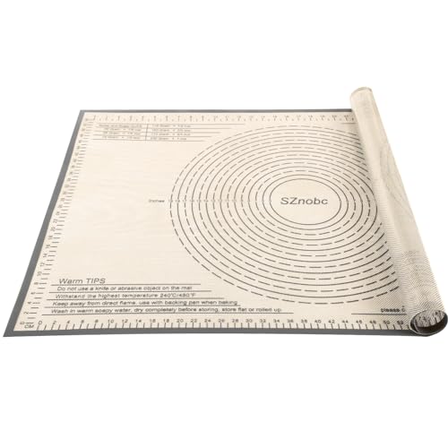 Silicone Pastry Mat 36X24 inch Baking Mat Large Dough Mat with Measurements - color: Gray, size: 36"L x 24"W