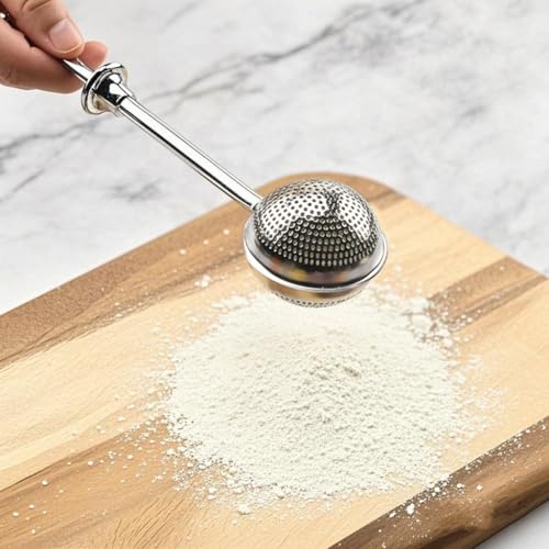 1 Pack Powdered Sugar Shaker Duster, Flour Sifter with Spring Handle