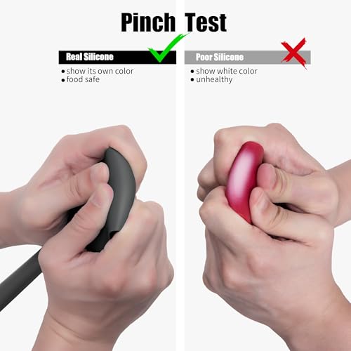 Doosu 600°F Heat Resistant Silicone Spatula Spoonula, 2‑Piece, Black - color: Black, size: Flat & Spoon Spatulas
