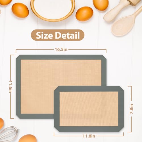 Silicone Baking Mat, Reusable Silicone Oven Baking Sheet - color: Gray