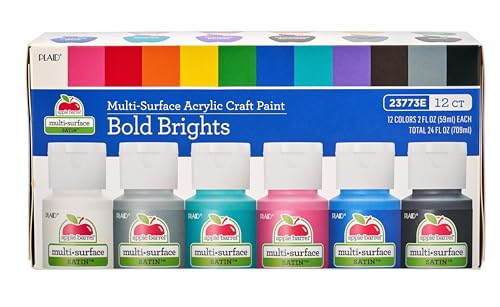 Apple Barrel Essentials Acrylic Paint Set, 12, 24 Fl Oz (Pack of 1)