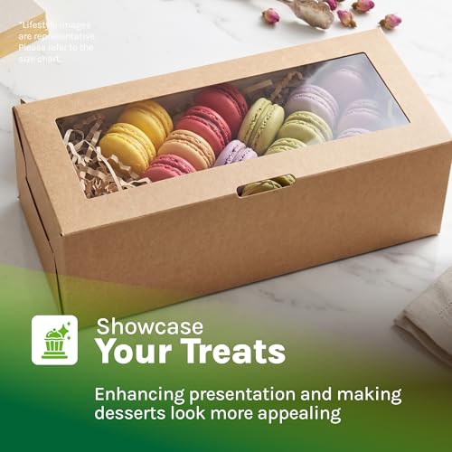 20 Pcs Cookie boxes with window, 7.87×3.15×2.36 Inches - size: 7.87" × 3.15" × 2.36"
