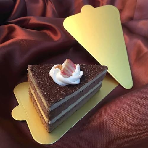 YYaaloa Mini Triangle Golden Cake Boards 50pcs Mousse Cupcake Base Paper Plates Triangle Dessert Board Base for Cake DIY, Baking Dessert Party Wedding Birthday (Triangle, 50pcs) - color: Triangle, size: 50pcs