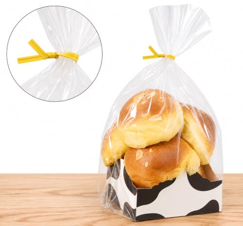 5 Inch Yellow Twist Ties - 2000 Count | Paper Coated Wire Bag Ties | Bread Bags, Bakery, Candy, Coffee & Food Packaging | Dispenser Box | Bits N Things - color: Yellow, size: 5 Inch - 2000 Count