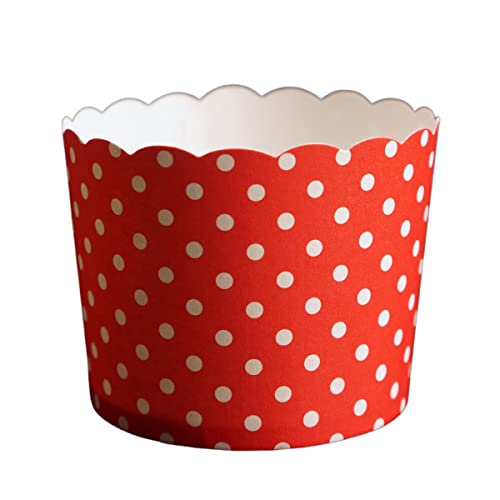 Paper Baking Cups (Polka Dots), Greaseproof Disposable Cupcake Liners (Red, Large Cups (50-Pack)) - color: Red
