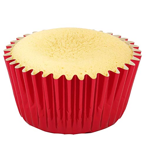 Standard Red Foil Cupcake Liners Muffin Baking Cups for Party and More, 100-Count - color: Red