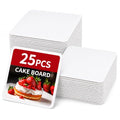 White 8 Inch Cake Boards 25-Packs Square Cake Boards Base Food-Grade Cardboard Square Card board Cake Plate(8 Inch) - size: 8 Inch