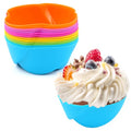 12 Pack Reusable Silicone Cupcake Liners Baking Cups Liners - color: Colored-Rose
