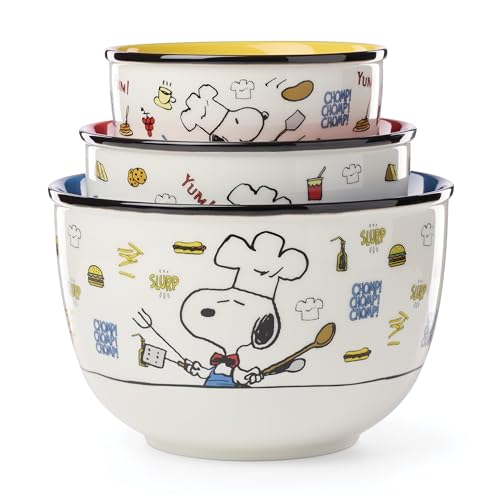 Lenox 897579 Chef Snoopy 3-Piece Bowl Set - style: Bowl Set