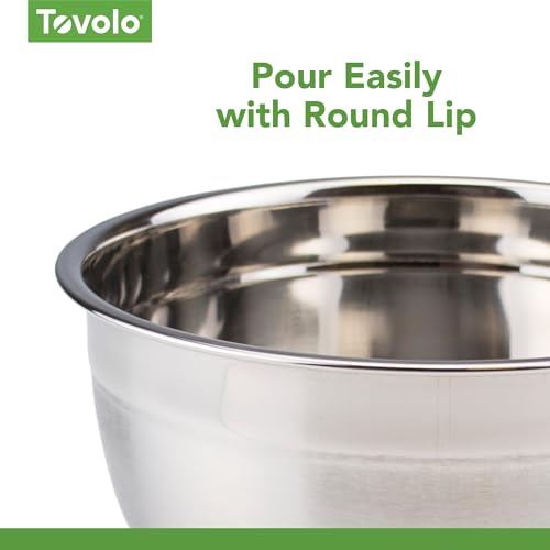 Tovolo Extra Large Stainless Steel Mixing Bowl 7.5 Quart for Bread Kneading - size: Single (7.5 Quart)