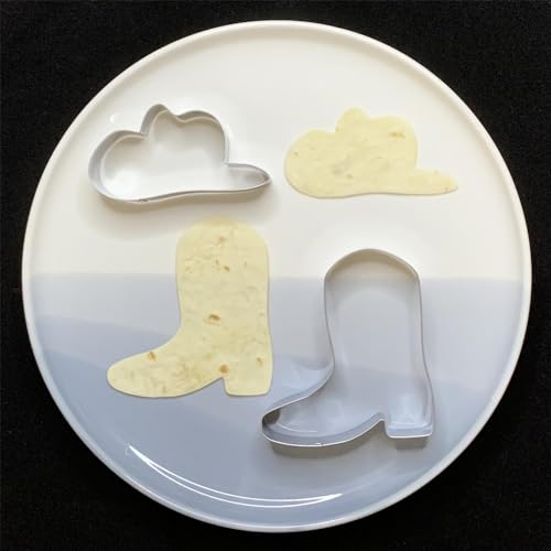 LUBTOSMN 2 Pcs Cowboy Cowgirl Cookie Cutter Set, 3.5" Dishwasher-Safe