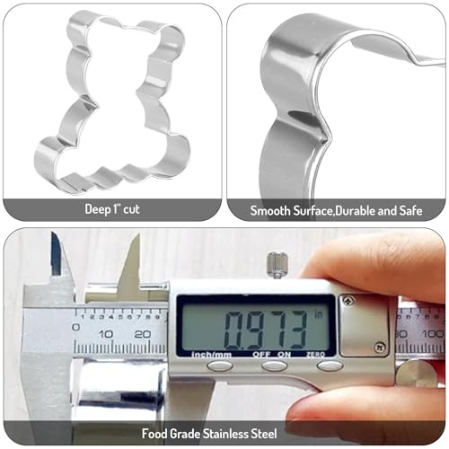 FYSUIMU 6Pcs Bear Bow Cookie Cutter Cute Bear Face Bowknot Biscuit Cutter Stainless Steel Cookie Cutting Molds for Birthday Baby Shower DIY Crafts Baking Supplies