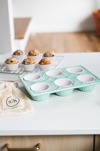 The Silicone Kitchen Reusable Silicone Baking Cups Gift Set Bundle, 24 Regular, 12 Jumbo, 24 Mini, White - size: Gift Set