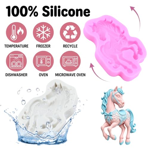 Horse Fondant Molds Horse Silicone Mold Set Of 2 - color: Style Q