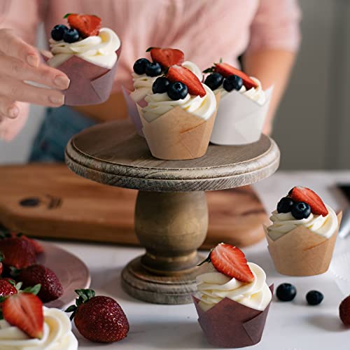 Aodaer 240 Pcs Mini Cupcake Liners Muffin Liners Baking Cups - color: Brown,Natural,White